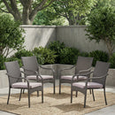 Outdoor PE Rattan Stacking Chair with Iron Frame and Cushions (Set of 4) by HouseOfZazla