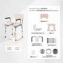 Commode Chair with Padded Seat and Adjustable Height by HouseOfZazla