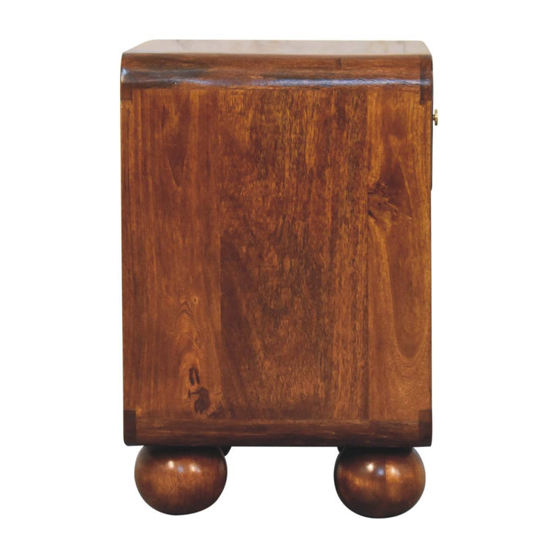 Walker Edison | Rattan Curved Solid Wood Nightstand