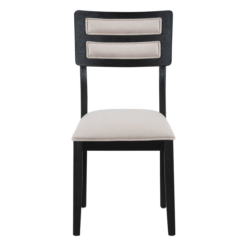 5-Piece Multifunctional Dining Table Set, Farmhouse Dining Set with Extendable Round Table,Two Small Drawers and 4 Upholstered Dining Chairs for Kitchen and Dining Room (Black)