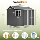 8'x6' Large Steel Storage Shed with Window, Lockable Doors & Sloped Roof, Heavy Duty Outdoor Tool Shed for Garden, Patio, Backyard, Lawn - Dark Gray by Montret