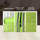 2 Piece Folding Chaise Lounge Chairs, Pool Sun Tanning Chairs, Outdoor Lounge Chairs with 6-Position Reclining Back, Breathable Mesh Seat, Headrest for Beach, Yard, Patio, Green