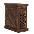 Narrow End Table With Drawer & Cabinet, Nightstand For Small Spaces - Brown by HouseOfZazla