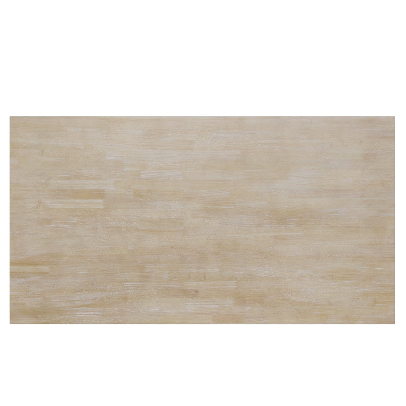 6-Piece Wood Half Round Dining Table Set Kitchen Table Set with Long Bench and 4 Dining Chairs, Modern Style, Natural