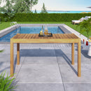 Classic Patio Dining Table, Acacia Wood - Light Teak by HouseOfZazla