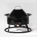 Propane Gas Fire Pit Table, 50000 Btu Round For Outside Patio - Black by HouseOfZazla