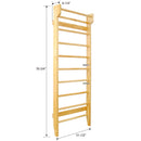 Gymnastics Stall Bar Multi Use Swedish Ladder For Home Gym And Physical Therapy - Natural