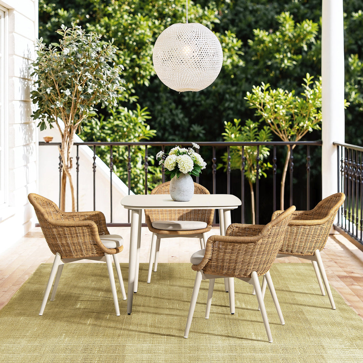Santorini 33.5" Square Outdoor Patio Table, photo 2 of 10