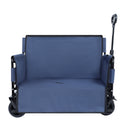 3-in-1 Convertible Folding Wagon Cart with Bench Seat & Storage