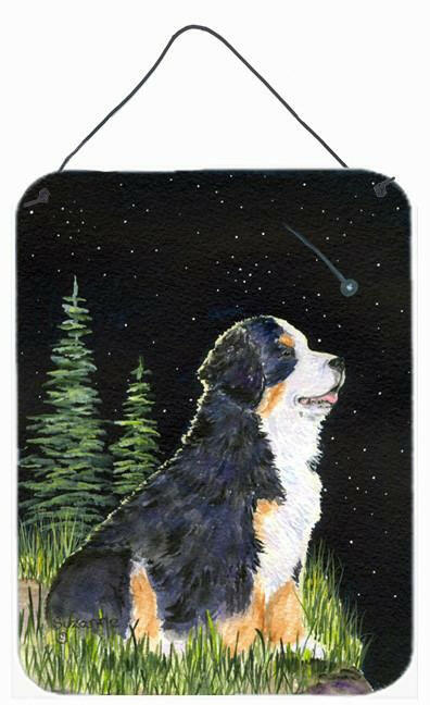 Starry Night Bernese Mountain Dog Aluminium Metal Wall or Door Hanging Prints