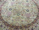 6' Handmade Fine Indian Wool Rug Carpet Round Silk Accent Beauty