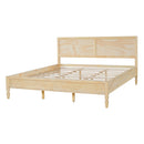 King Size Wood Platform Bed Frame with Classic Panel Headboard by HouseOfZazla