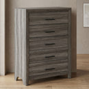 Denver - 5 Drawer Chest - Gray