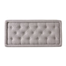 Dean Fabric Storage Wide Tufted Rectangle Ottoman - Gray by HouseOfZazla