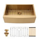 Farmhouse Kitchen Sink, Stainless Steel, Apron Front