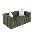 62.2length, 35.83" deepth, human body structure for USA people, marshmallow sofa,boucle sofa, OLIVE GREEN 2S BOUCLE