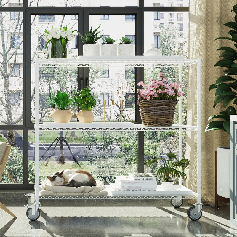 3 Tier Shelf Wire Shelving Unit - 3000LBS, 3T1848-3KLB-W-LKJ