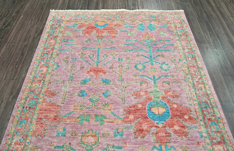 5x7 Pink LoomBloom Hand Knotted Arts & Crafts Oushak 100% Wool Oriental Area Rug