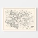 Vintage Map of Pawtucket, RI Business Section 1946