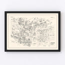 Vintage Map of Pawtucket, RI Business Section 1946