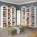 14 Tier Shoe Storage Cabinet With 23 Open Cubbies, 46 Pairs Capacity Entryway Organizer - White by HouseOfZazla