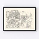 Vintage Map of Providence, RI Business Section 1946