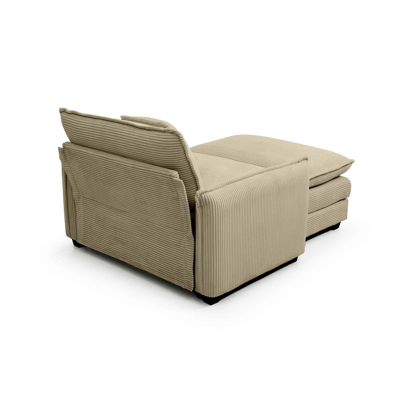 Walker Edison - Single Deep Seat Sofa With Footstool With One Pillow, Suitable for Living Room and Bedroom, Club Multiple Occasion,Came Corduroy