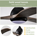 52" Solid Wood Blades Ceiling Fan with Light and Remote Control by HouseOfZazla