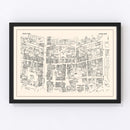 Vintage Map of Salem, MA Business Section 1946