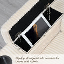 Convertible L Shaped Sectional Corner Couch With Armrest Storage Cup Holders USB Charger, Irregular Corner Oversized Comfy Modular Sofa by Unique Piece Furniture