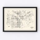 Vintage Map of South Norwalk, CT Business Section 1946