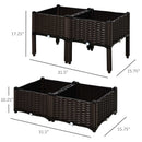 Outsunny 4 Piece Raised Garden Bed with Legs