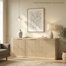 Natural Wood Sideboard Cabinet Farmhouse Buffet Cabinet