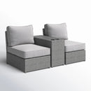 2 Person Wicker Conversation Set With Cushions, Weather Resistant by HouseOfZazla