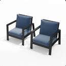All-Weather Ergonomic Patio Armchairs With Thick Cushions (Set of 2) by HouseOfZazla