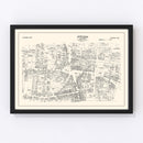 Vintage Map of Stamford, CT Business Section 1946