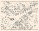 Vintage Map of Taunton, MA Business Section 1946