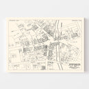 Vintage Map of Torrington, CT Business Section 1946