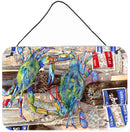 Blue Crabby Bottles of Barqs Rootbeer Wall or Door Hanging Prints