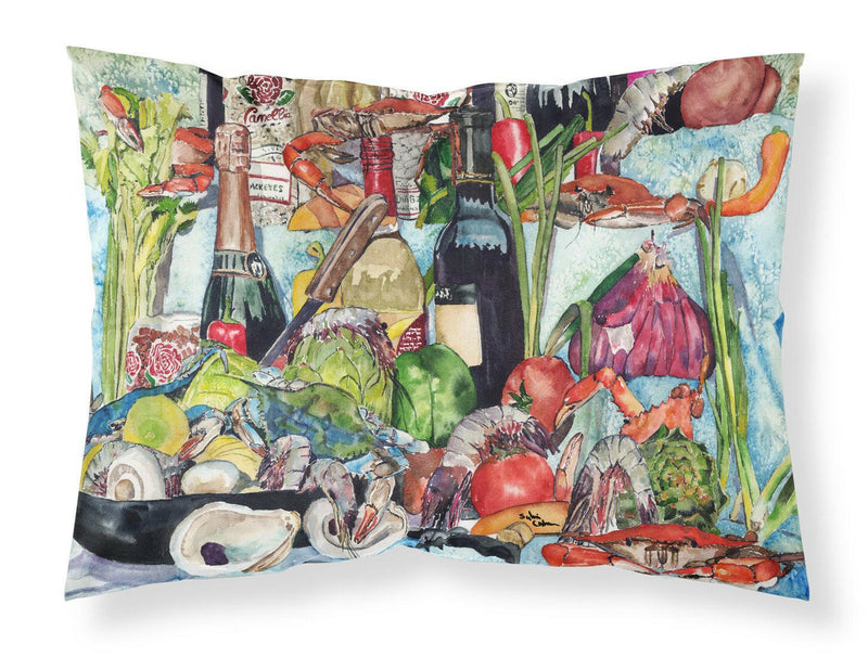 Wine Crab Shrimp and Oysters Moisture wicking Fabric standard pillowcase