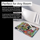 Wine Crab Shrimp and Oysters Memory Foam Kitchen Mat Machine Washable Anti-Fatigue Cushion Comfort Bath or Kitchen Rug