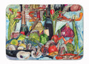 Wine Crab Shrimp and Oysters Memory Foam Kitchen Mat Machine Washable Anti-Fatigue Cushion Comfort Bath or Kitchen Rug