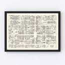 Vintage Map of Allentown, PA Business Section 1950