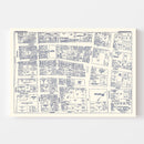 Vintage Map of Charleston, WV Business Section 1950