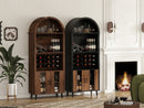 71' Farmhouse Arched Wine Bar Cabinet