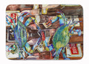 Blue Crabby New Orleans Beer Bottles Machine Washable Memory Foam Mat 8918RUG