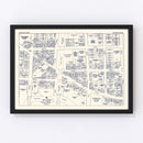 Vintage Map of Chester, PA Business Section 1950