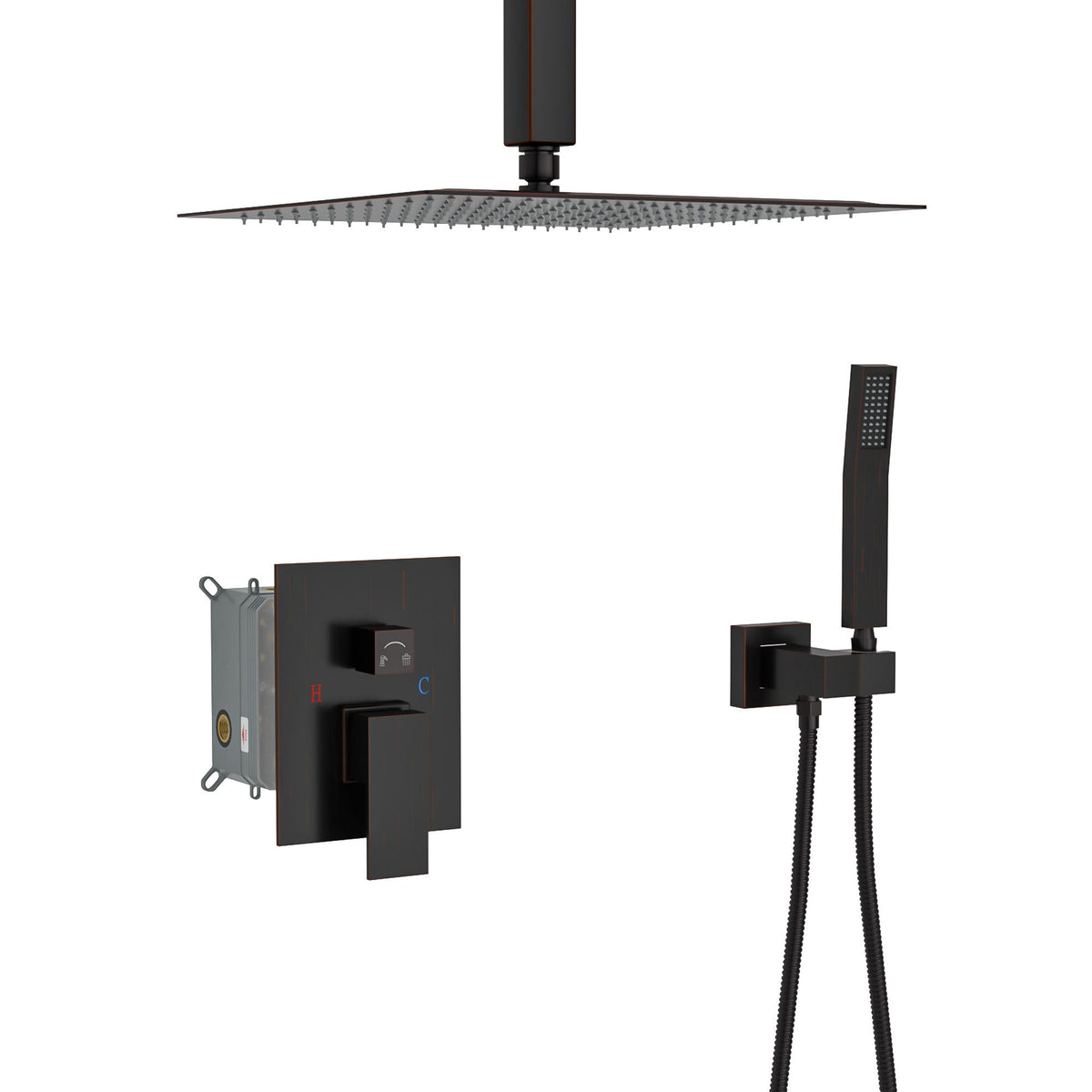 Dual Shower Head System With Ceiling Mount And Rough In Valve, photo 2 of 27