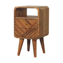 Solid Wood Mini Lille Curved Nightstand