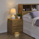 Geary - 2 Drawer Nightstand With LED Lights And USB Charging Ports by HouseOfZazla